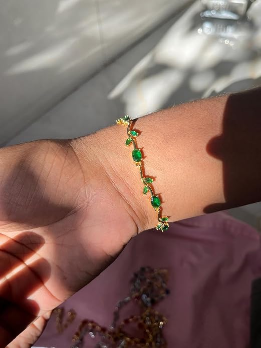 HYPEHAVENHUB Fashion Tulip Bracelet for Women, Floral Crystal, Anti Tarnish Jewellery Latest Stylish Bracelet Gifts for Girls, - 4