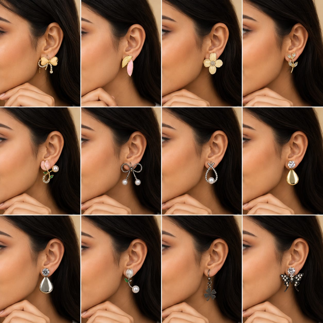 Korean Style Pearl Stud Earrings Set – 12 Pair Combo for Girls & Women. - 3