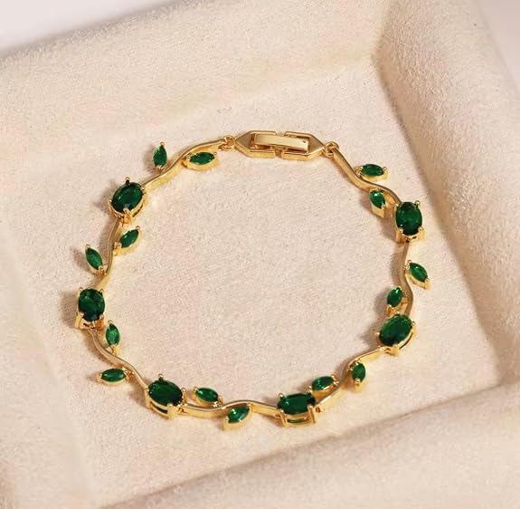 HYPEHAVENHUB Fashion Tulip Bracelet for Women, Floral Crystal, Anti Tarnish Jewellery Latest Stylish Bracelet Gifts for Girls, - 5