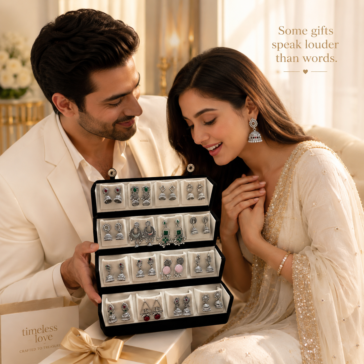 Premium Oxidized Silver Earrings Gift Set for Women | 16 Pair Ethnic Jewelry Collection | Perfect Gift for Wife, Girlfriend & Sister | HYPEHAVENHUB - 3