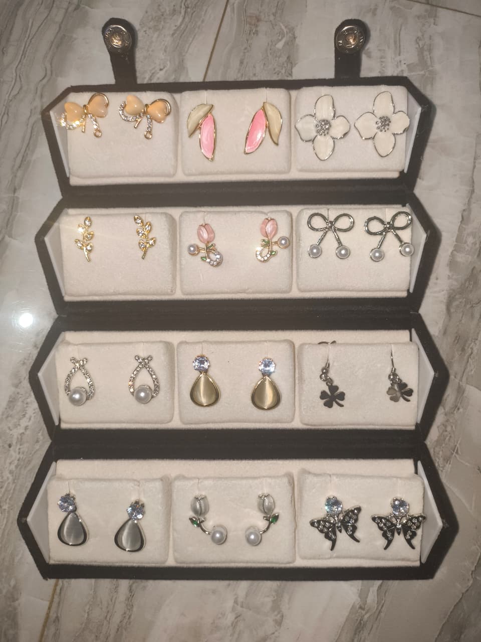 Korean Style Pearl Stud Earrings Set – 12 Pair Combo for Girls & Women. - 5