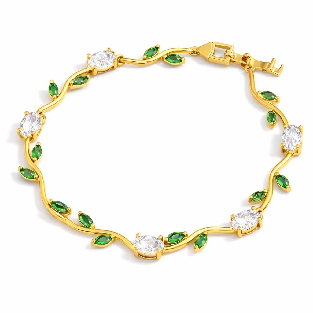 HYPEHAVENHUB Fashion Tulip Bracelet for Women, Floral Crystal, Anti Tarnish Jewellery Latest Stylish Bracelet Gifts for Girls,